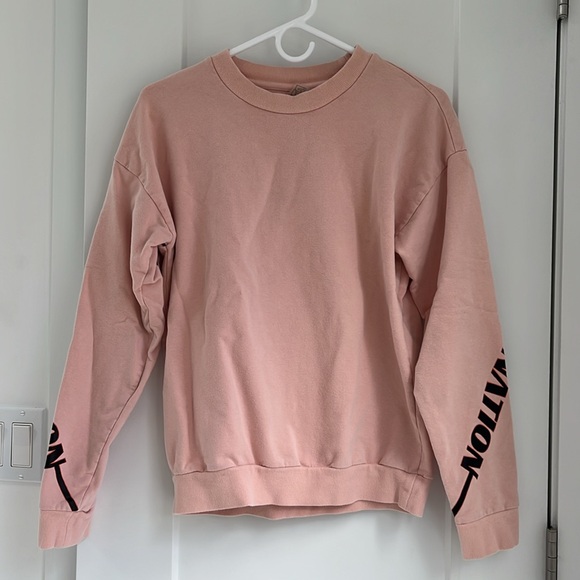 P.E NATION OversiyCrew Neck Long Sleeve Pink Sweatshirt XS - Picture 4 of 10